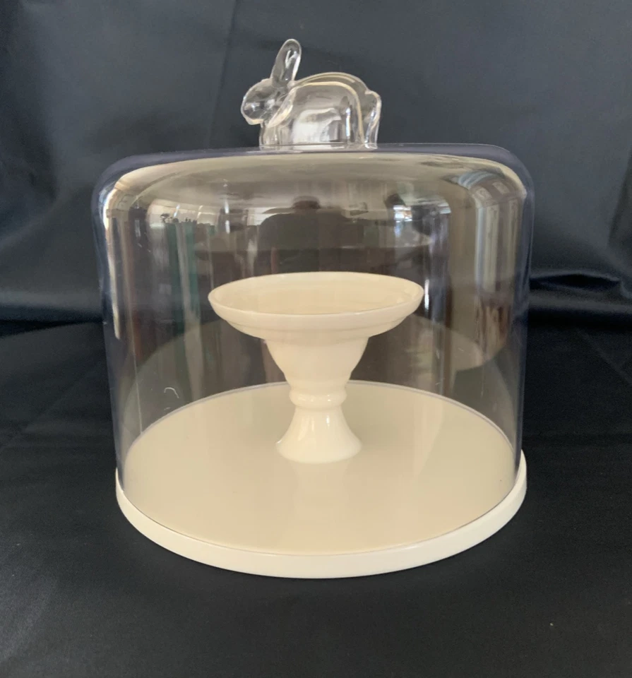 Mini soporte de plástico para pasteles de conejito Pascua primavera cottagecore countrycore Foto 2 de 4