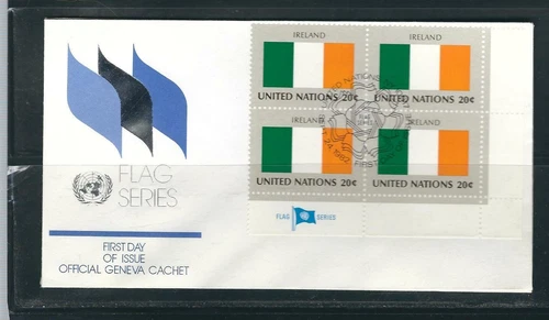 United nations 1982 Flag Series SC # 377 Ireland FDC . UNPA Cachet