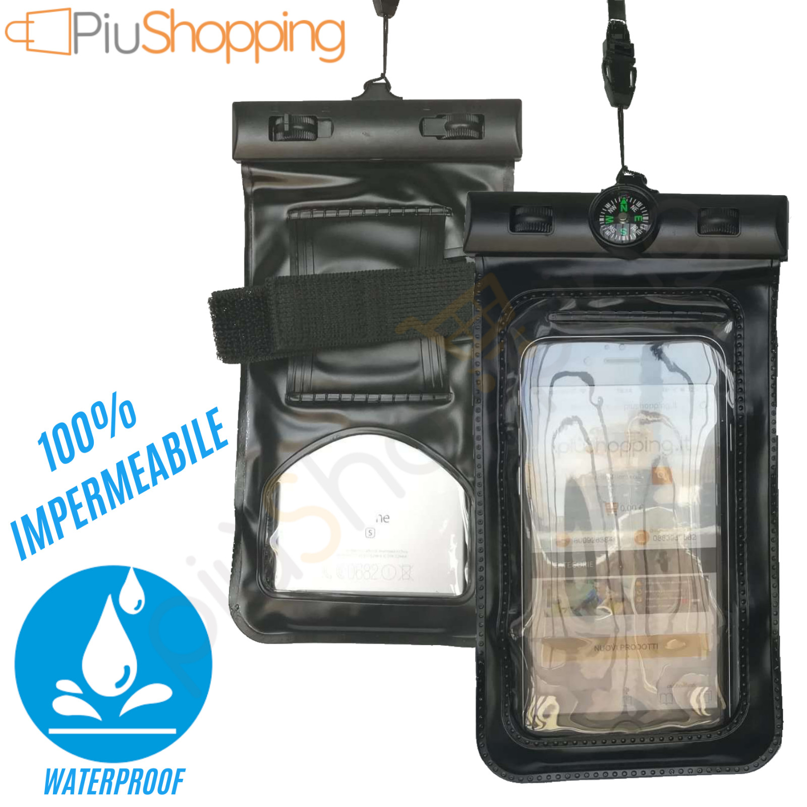 COVER CUSTODIA IMPERMEABILE SUBACQUEA UNIVERSALE PER SMARTPHONE IPHONE SAMSUNG