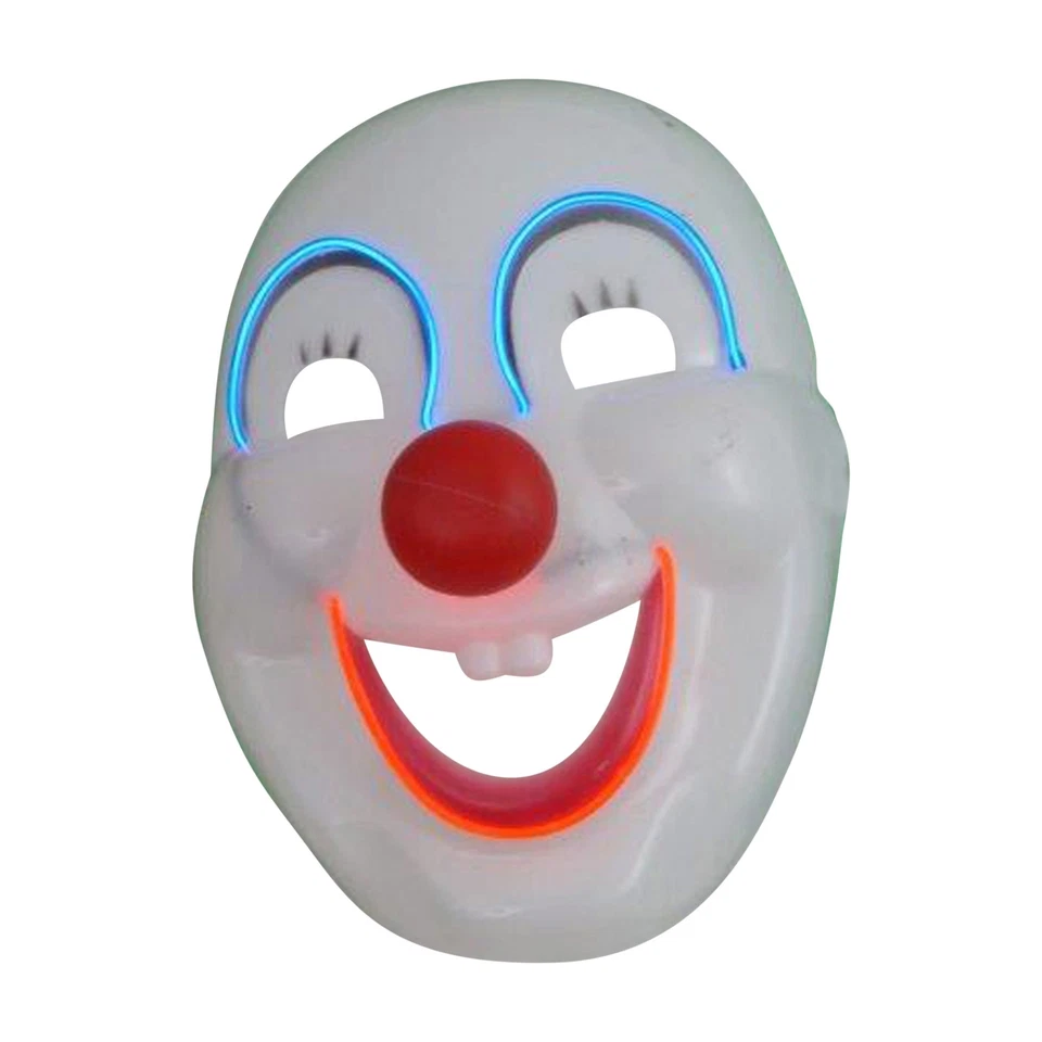 LED Leucht-Maske Kinder  Clown mit roter Nase Karneval Fasching Fastnacht
