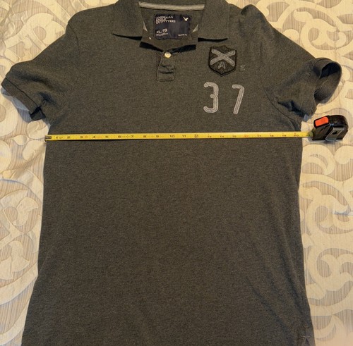 American Eagle Outfitters Vintage Fit Men's Gray Short Sleeve Polo Shirt Size XL - Picture 5 of 7