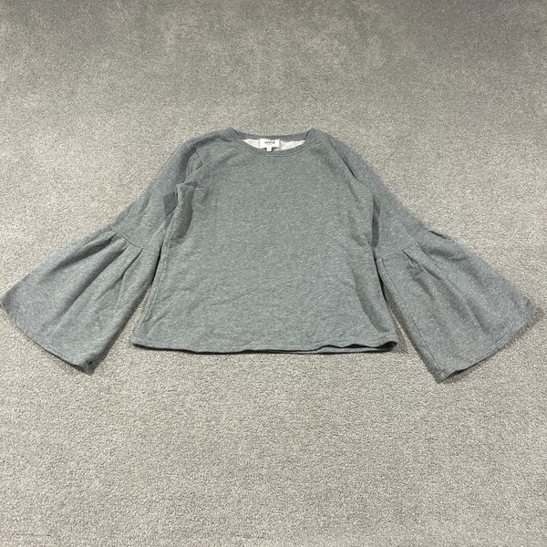 Seed Heritage Bell Sleeve Sweatshirt Womens XS Grey Crew Neck Pullover