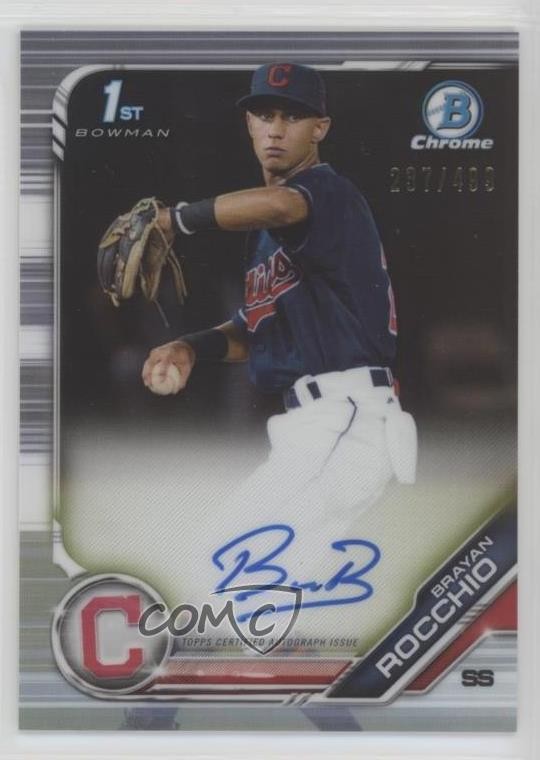 2019 Bowman Chrome Prospects Refractor 237/499 Brayan Rocchio #CPA-BR Auto 00jz