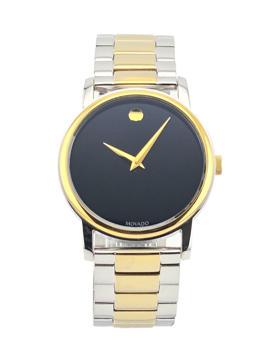 Movado Museum 2100016 Black Dial Two Tone Men's Watch | eBay