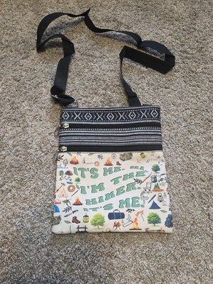 Small Crossbody Messenger Bag I'm The Hiker Its Me 7.25'' X 9.25'' Black Strap