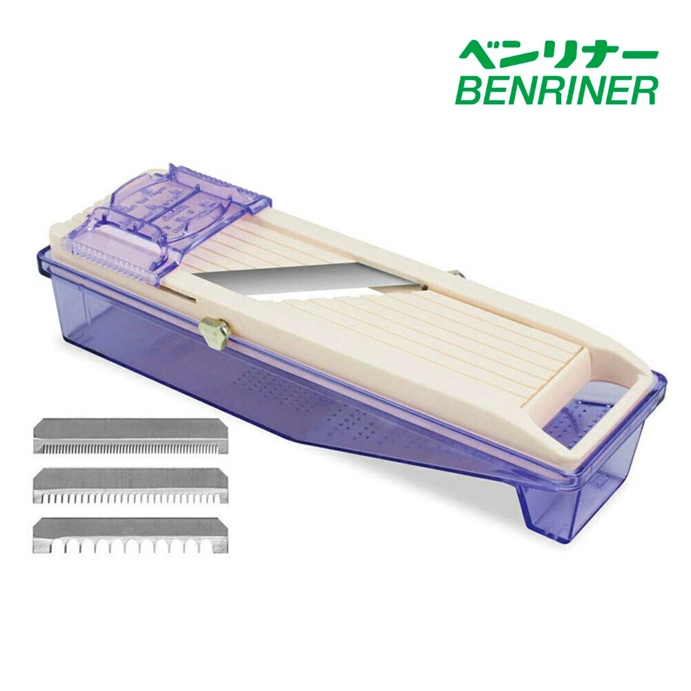 Benriner Japanese No.2 Mandoline Slicer Adjustable Vegetable 64mm w/ Catch Box