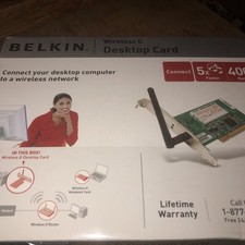 Belkin Wireless G WiFi Desktop Network PCI Card Open Box w/ CD