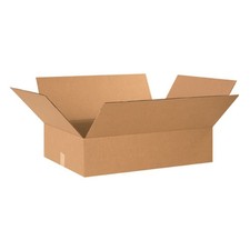 Aviditi 24186 Flat Corrugated Cardboard Box 24" L x 18" W x 6" H, Kraft, For Shi