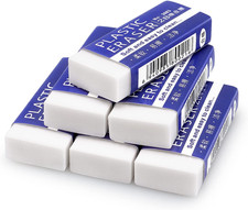 Erasers, Large, White, 12 Pack