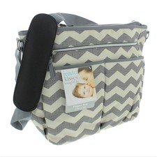 Tender Kisses NEW Grey Chevron Print Diaper Bag Changing Pad Pockets