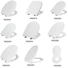 WC Sitz mit Absenkautomatik Toilettendeckel klobrille Weiß Toilettensitz #2209