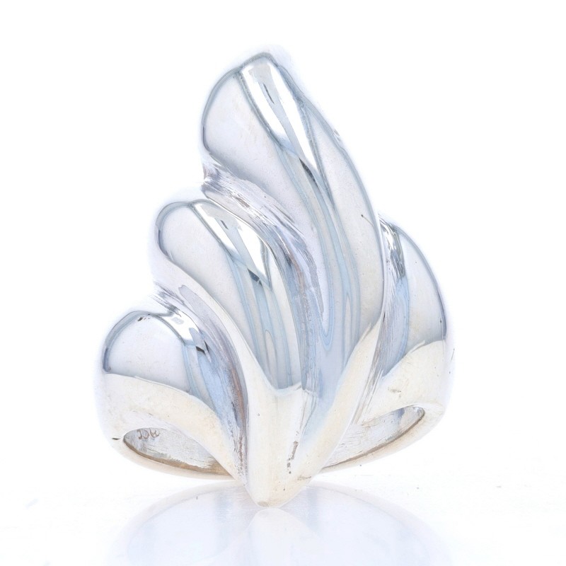 Sterling Silver Dome Statement Ring - 925 Wave - image 1