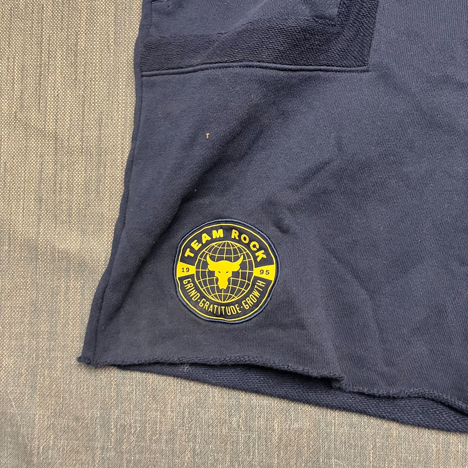 Under Armour Project Rock Men's Shorts Size XL Blue Terry Brahma Bull Athletic thumbnail 7