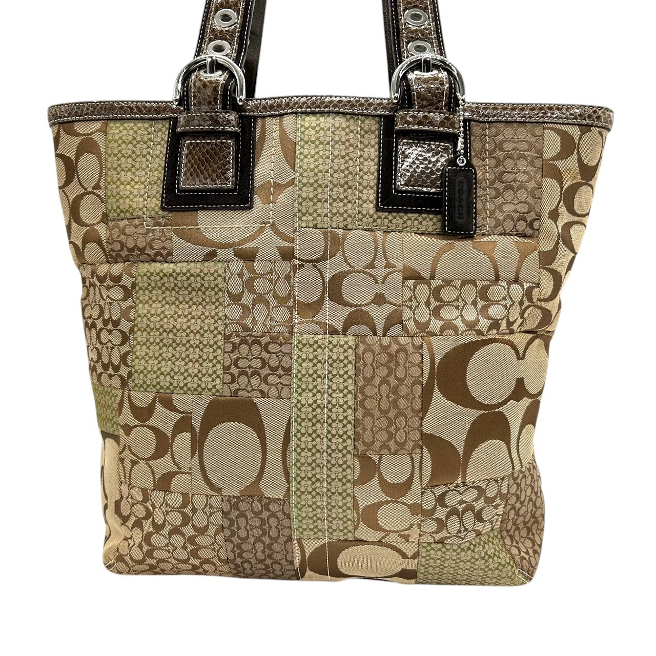 Authentic COACH Patchwork Signature Tote Bag 1008… - image 2