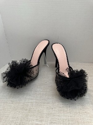 Women s Steve Madden Priya tulle mesh polka dot heels in black. Size 7.5 M #327