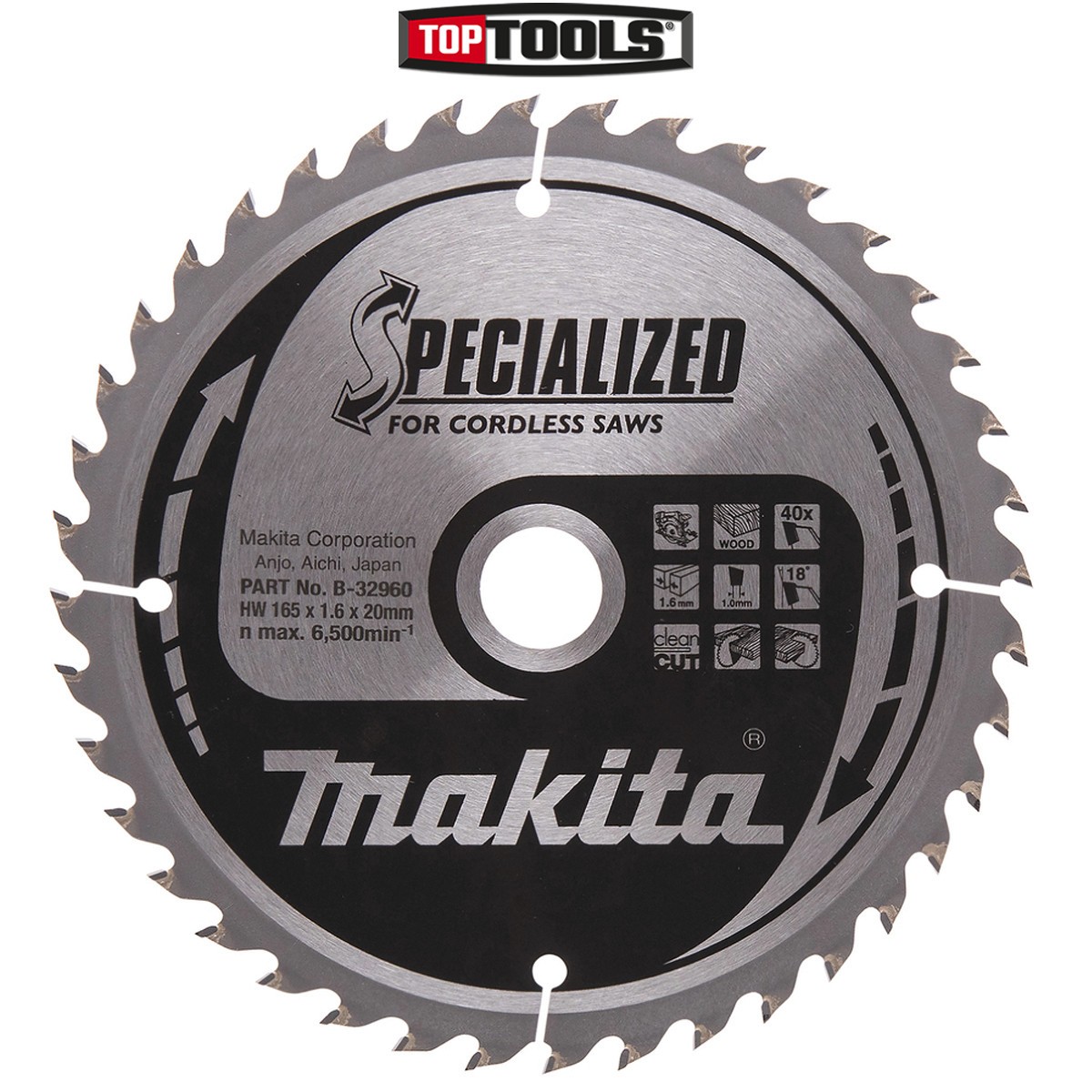 Makita B-32960 Specialized Wood Cutting Circular Saw Blade 165mm x 20mm x 40T