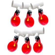 Chicken Waterer Cups, Pack of 6 Chicken Waterer PVC Tee Fittings, with 1/8 In...