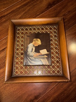 Albert Anker Print ''The Home Lesson'' Framed With Metal Backing