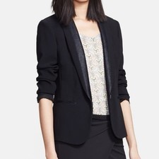 Rag Bone New York Lorimer Blazer Jacket Black Contrast Collar 4