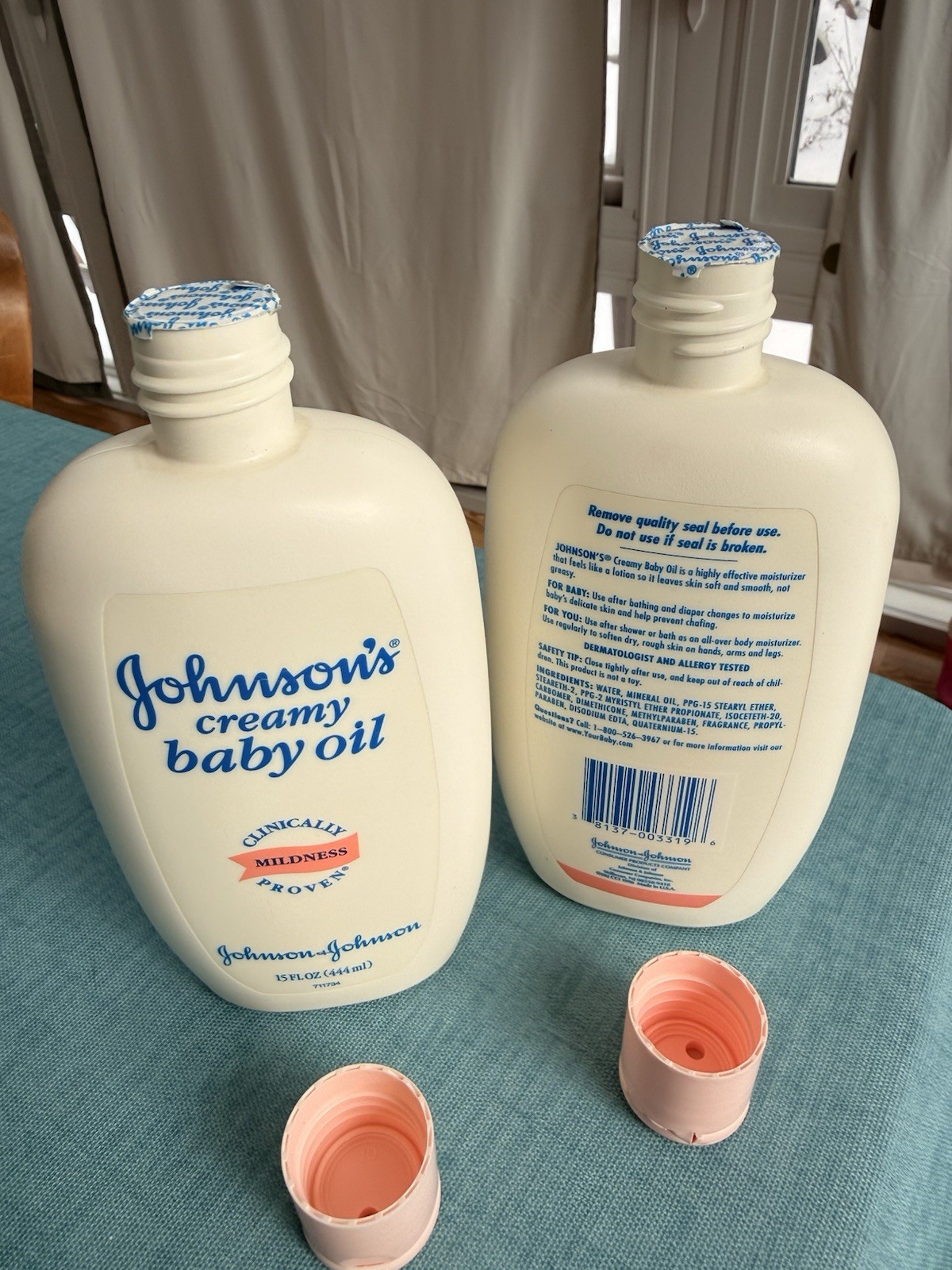 2 Johnson's creamy baby oil Discontinued 15 Oz Full Vintage 1996