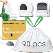 90 Count Cat Litter Bag Liners 18" X 12.6" Compatible with Self-Cleaning Boxes