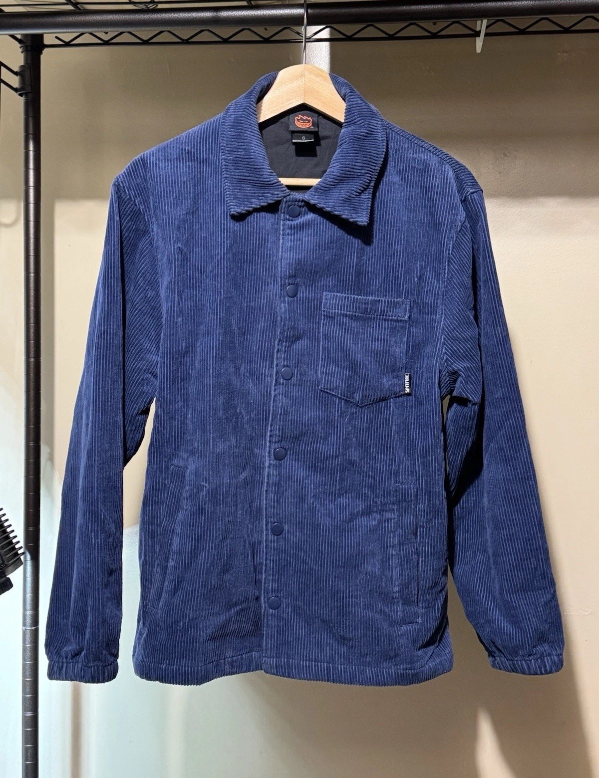 Spitfire Wheels Classic Swirl Corduroy Jacket Men’s Size Small Navy