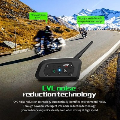 2PCS EJEAS V6 Pro Motorcycle Bluetooth Intercom Helmet Headset 1200M Upgraded