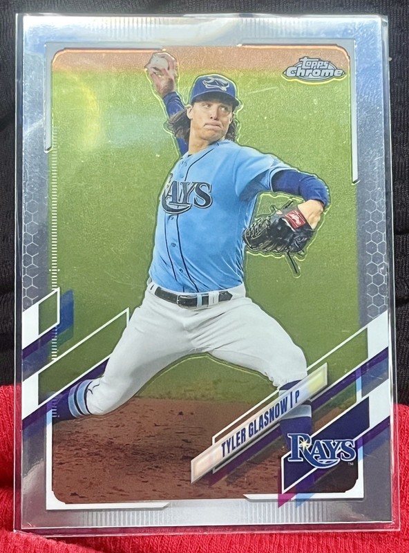 2021 Topps Chrome Baseball Tyler Glasnow Tampa Bay Rays base card #129 ⚾️