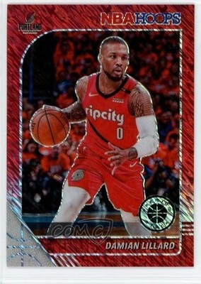 2019 Panini NBA Hoops Premium Stock Red Shimmer Prizm 42/88 Damian Lillard 1uw6