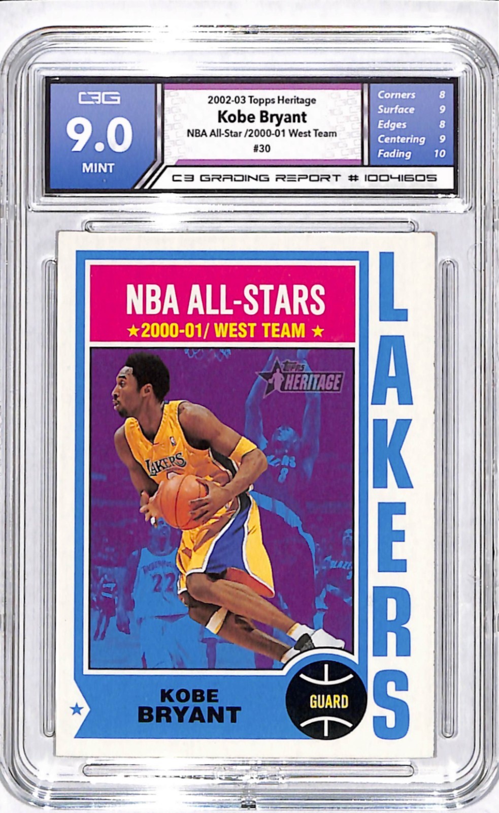 Kobe Bryant #30 Basketball Cards 2002 Topps trading card — raw and PSA graded price guide