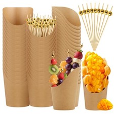 Mssushi 30 St&uuml;ck Kraftpapier Becher, Snackbecher