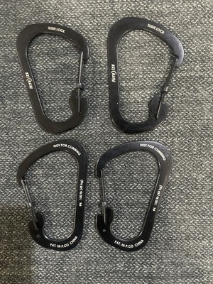 Nite Ize SlideLock Carabiner #6 Black Aluminum (4-Pack) 100 lb Utility Clips