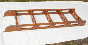 Vintage Hand Made Teak Boat Ladder, Mortise & Tenon, Nautical Decor, Old Growth