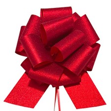 6 PCS 6 Inch Glitter Pull Bows Gift Wrapping Ribbon Flower Bouquet Basket