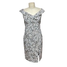 NWT Black Halo Hepburn Off-the-shoulder Sheath Dress In Kaleidoscope Size 0