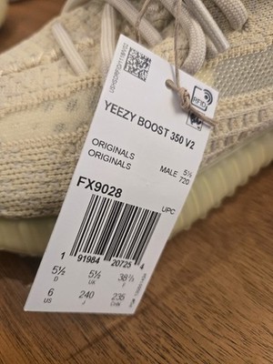 adidas Yeezy Boost 350 V2 Lace Up Beige Yellow Mens Sneakers Casual Shoes FX9028