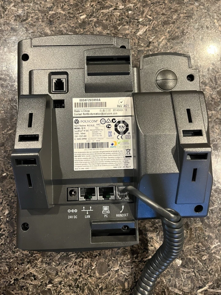 Polycom SoundPoint IP 335 Phone with Power Supply, Cables, Box (Originally 8x8) - Image 3 of 4