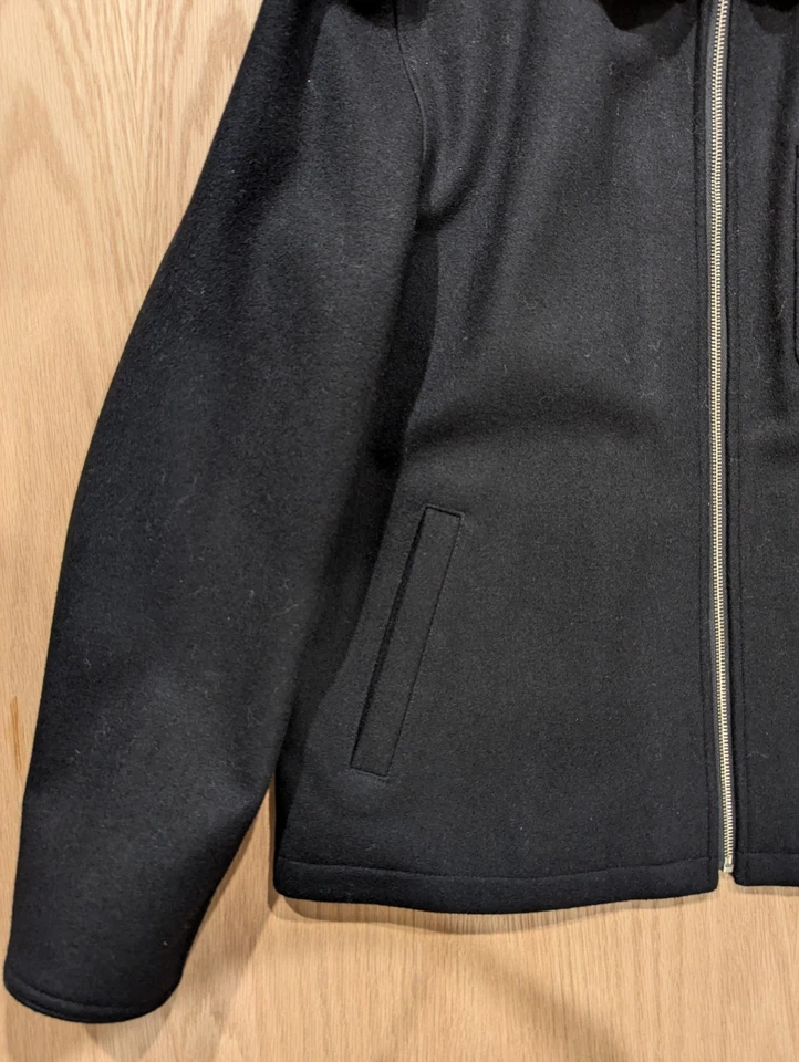 JCREW Wool Quad Jacket Black L zip skiff city harrington detroit university - Image 3 of 4