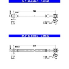 2X ATE BREMSSCHLÄUCHE HINTEN PASSEND FÜR MERCEDES-BENZ C-KLASSE CLS E-KLASSE