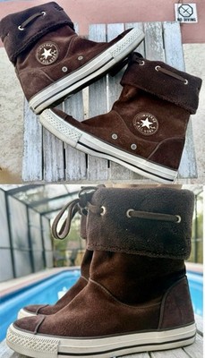 Converse Chuck Taylor Andover Suede Hi Top Sneaker Boots w/Fold-Down Cuff Sz. 7