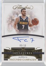 2020-21 Panini Flawless Gold 3/10 Facundo Campazzo #AUT-FAC Auto 3d3