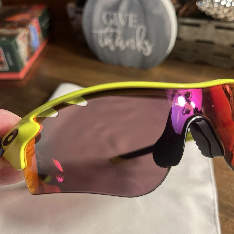 Oakley Sunglasses Radar Lock Retina Burn/ Blue +Red Lens Tinkoff Cycing RARE - Image 3 of 4