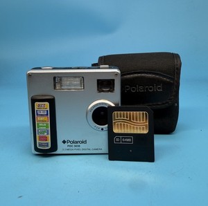 Polaroid PDC 3030 3.2MP Digital Camera With Memory Card, Silver - Tested