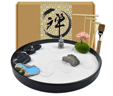 Zen Garden Kit Japanese Zen Sand Rock Garden Home Office Desktop Mini Sand NEW