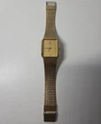 Vintage Seiko Quartz Gold Tone Square Watch Mesh Band Men’s Dress Watch Japan