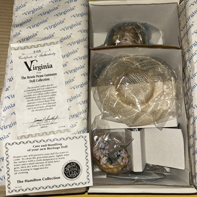 RARE NIB Hamilton Collection Heritage Doll VIRGINIA Bessie Pease Gutmann (12046)