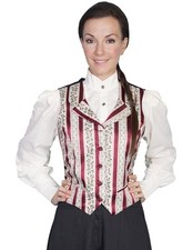 Scully Western Vest Womens Wallpaper Stripe Floral Rangewear F0 RW562