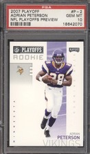 2007 Playoff NFL Playoffs Preview Adrian Peterson #P-2 PSA 10