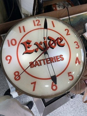 Original Exide Battery Clock  PAM CLOCK