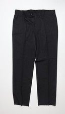 Pantaloni eleganti da uomo taglia UK 38L neri etichetta Peter Drew regular fit neri
